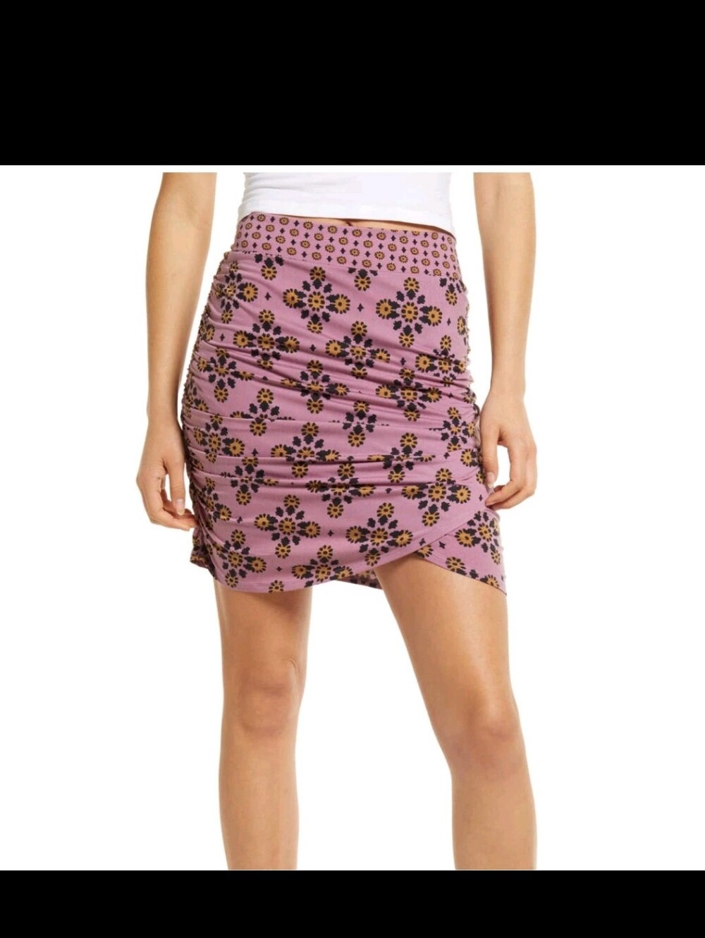 Free People Smokev Lilac She's Something Else Print Skirt NWT Size Xsmal